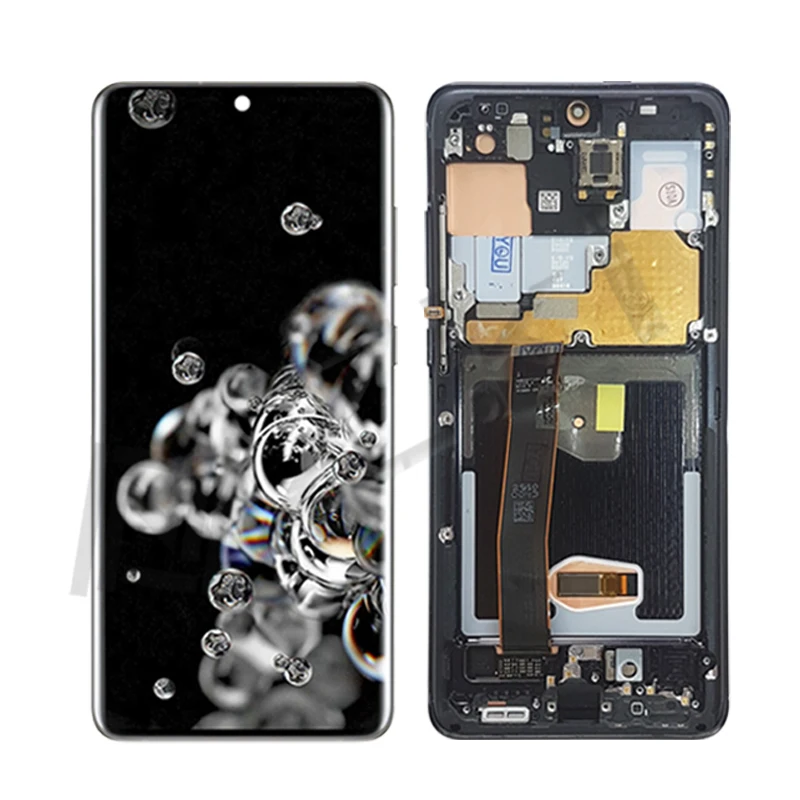 Pantalla LCD Amoled de 6,9 pulgadas para Samsung Galaxy S20 Ultra G988u G988f, montaje de digitalizador con pantalla t&aacute;ctil de cristal completo y Marco-3