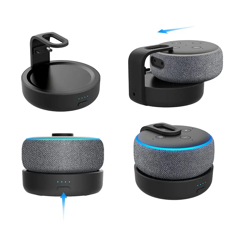 GGMM Echo Dot зарядная станция портативная батарея база для 3nd Поколения Портативный 20 Вт 360 градусов Улучшенный звук(точка не входит в комплект