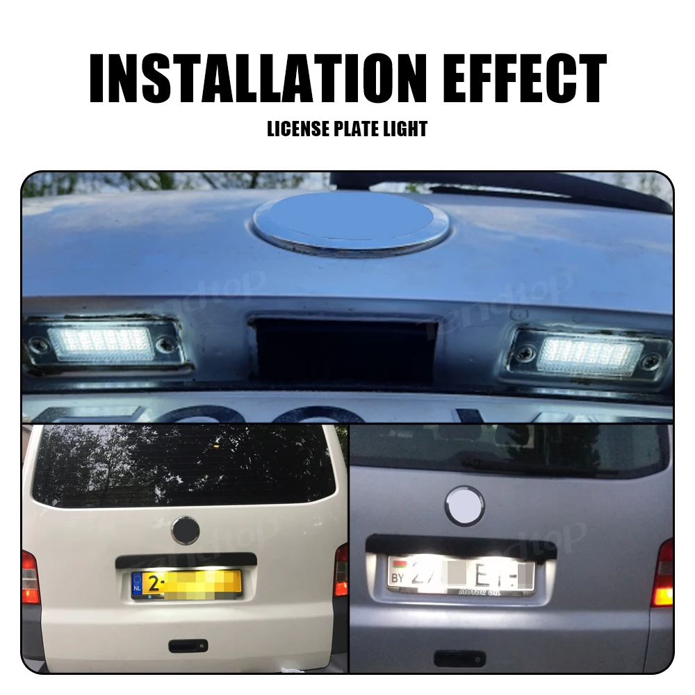 

License Plate Lights Number Lamp LED Light For Auto For VW Volkswagen Multivan Passat Variant Transporter Caravelle For Skoda