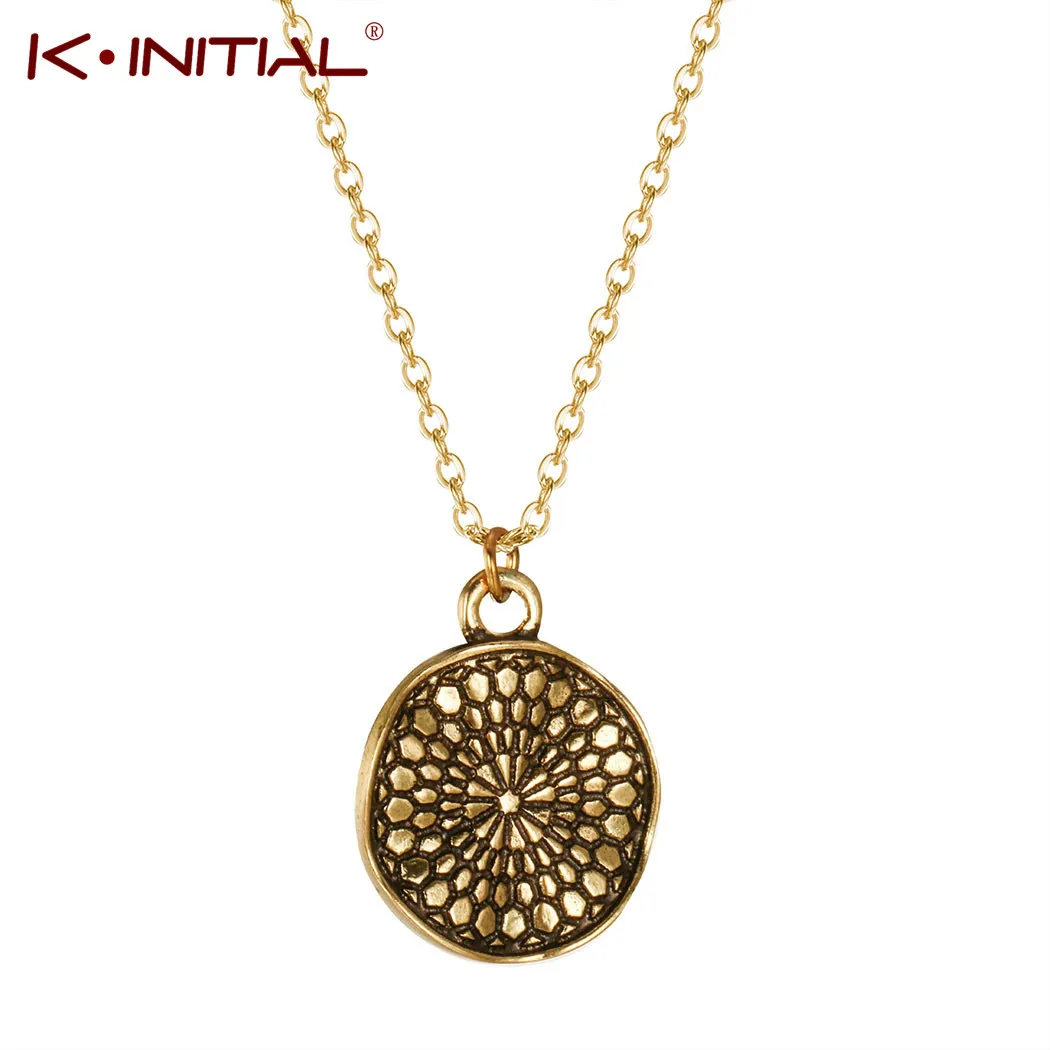 Kinitial модное волнистое ожерелье с подвеской в виде диска ретро геометрическое