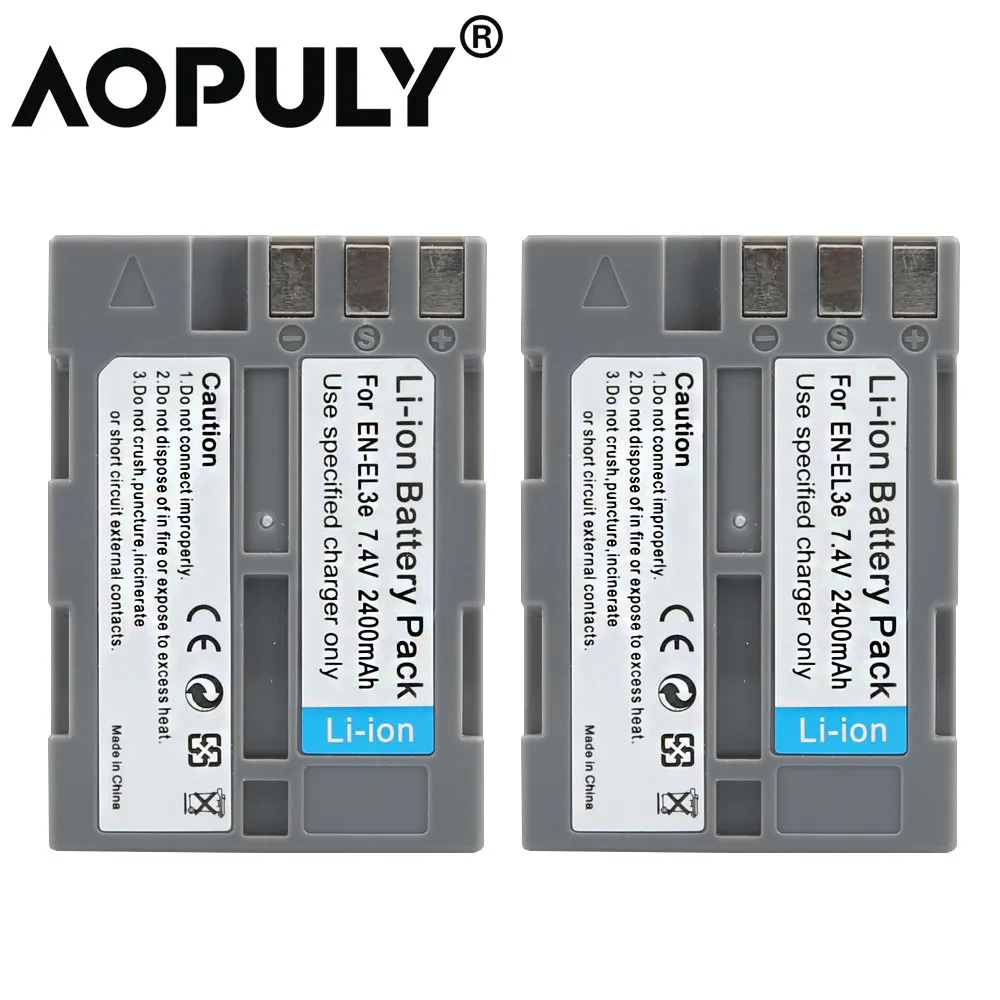 2 battery 1 шт. 2400 мАч EnEL3e baterias для nikon d50 камера батарея EN-EL3e+ ЖК-зарядное устройство для nikon D70 D80 D90 D100 - Цвет: 2 battery