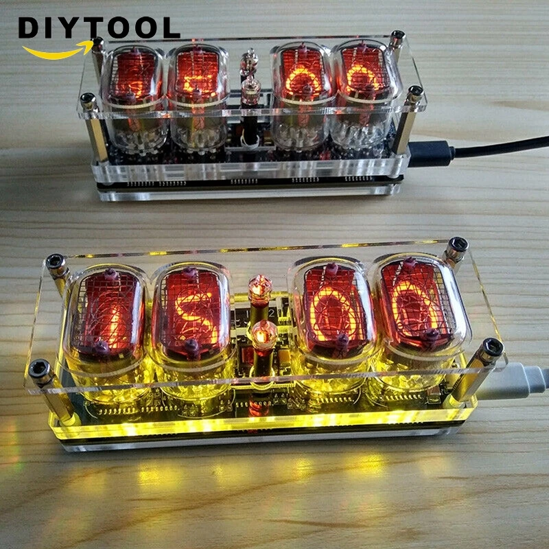 4-битные светящиеся трубчатые часы Красочные IN-12A IN-12B DS3231 Nixie светодиодная