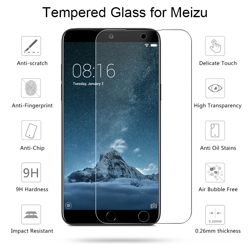Закаленное стекло 9H HD для Meizu U10 U20 M1 Note защитная пленка экрана 15 Plus E2 E3 Защитное M8C M2