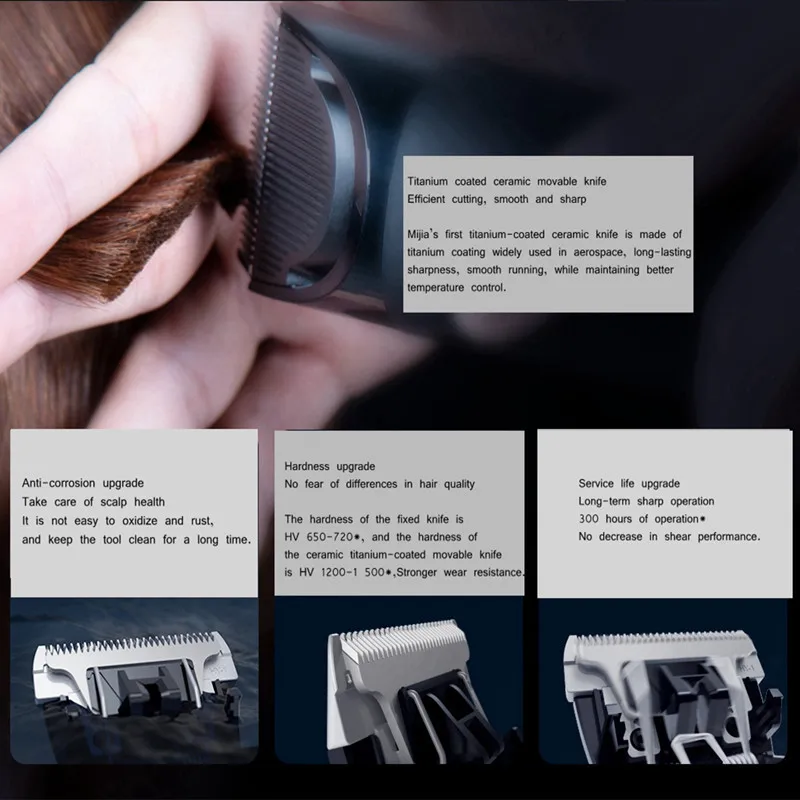 

XIAOMI Mijia Smart IPX7 Waterproof Hair Clipper 0.5mm-1.7mm Short Hair Triming 2 Gear Speed Control Rechargeable Low Noise