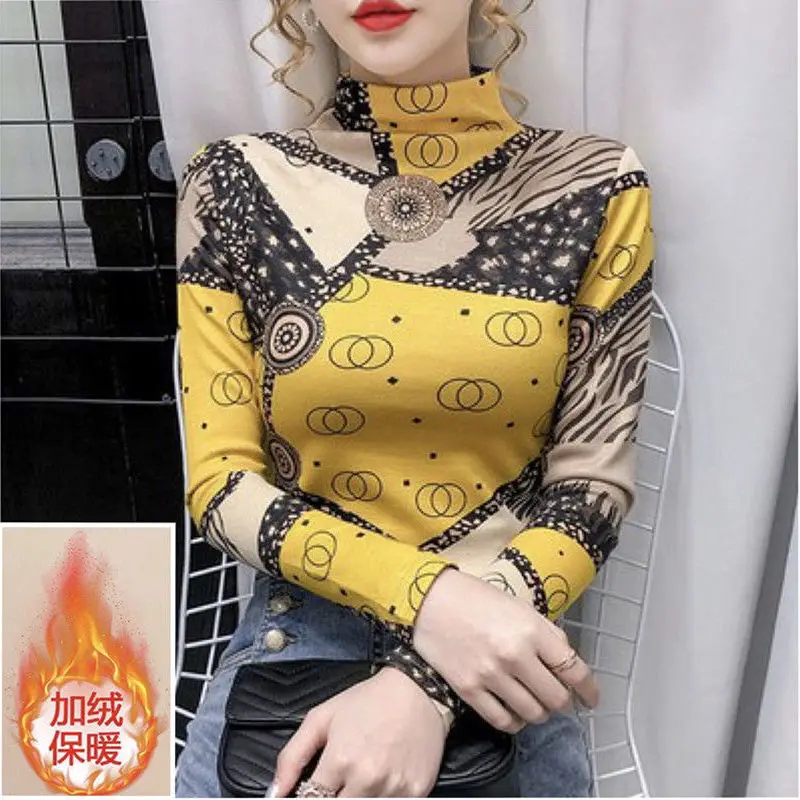 

Half-height collar bottoming shirt women's 2021 autumn and winter new Korean slim inside long sleeve T-shirt foreign style stret