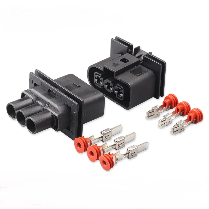 100 sets 3 pin way DJ70328-6.3-11/21 male and female 280 Series Sealed plastic wiring harness auto connector 1J0906443 1J0906233