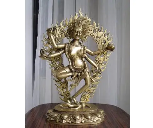 

Copper crafts decoration brass factory Tibetan Buddhist brass carving nice decorative design Dakini buddha statue 30cm