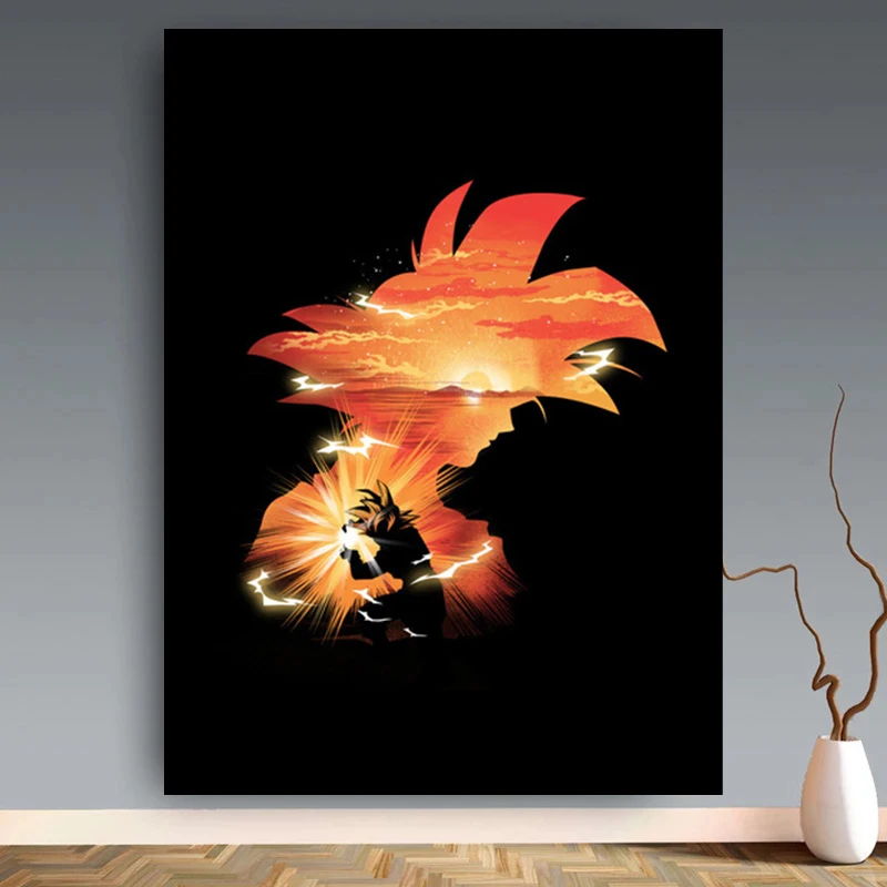 

Japanese Anime Goku Super Power Poster Print Canvas Painting for Home Decoration Anime Poster