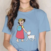 litle goat round collar tshirt heidi pure cotton original t shirt girl individuality plus size hot sale