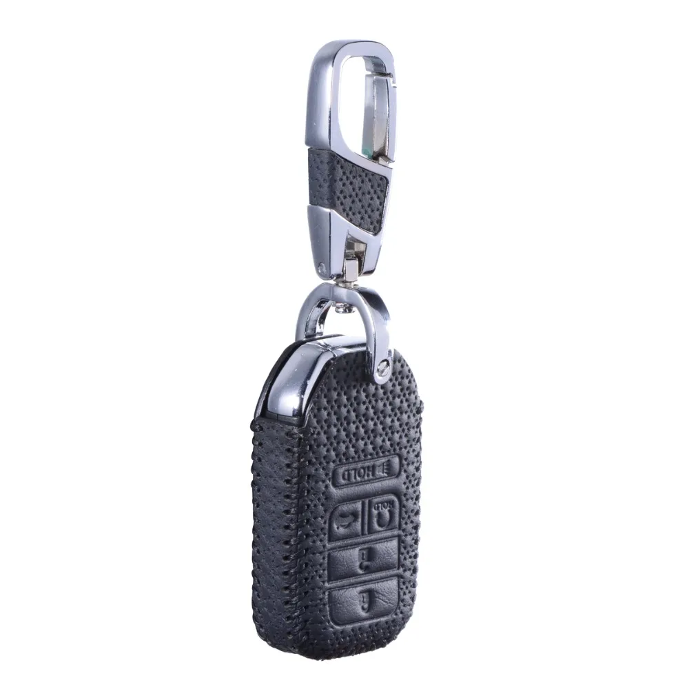 Leather Remote Holder Keychain for Honda Civic Crosstour CRV Pilot Accord Fit Freed Smart Fob Shell Sleeve | Аксессуары для салона