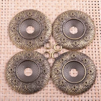zinc alloy big circle shaped carved metal pendant charms for jewelry making handmade diy necklace bracelet accessories