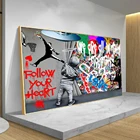 Абстрактный граффити Художественная Картина на холсте плакат и принты настенное искусство Бэнкси красочные картины для гостиной украшение домашний декор