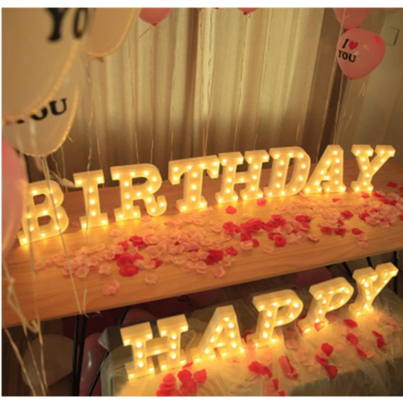 

LED Luminous Love Digital Modeling Lamp Expressing and Arranging Props Letter Shaped Lamp It Can Be Combined and Used Freely