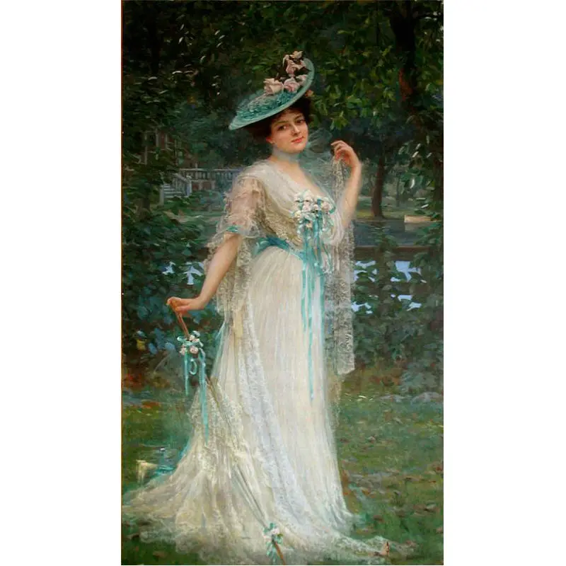 

Diy Diamond Mosaic Cross Stitch European hat woman 5d Diamond Painting Full Round Diamond Embroidery Picture Of Rhinestones