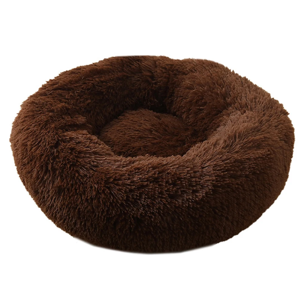 Best Choce Products Self Warming Plush Shag Fur Donut Claming Dog Bed Cuddler With Water Resistant Lining Round Pet Bed Cushion