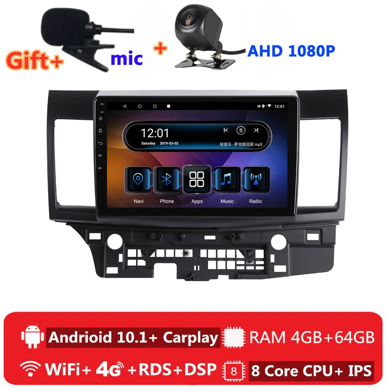 2 din 8 ядер android 10 автомобильное радио авто стерео для Mitsubishi Lancer CY 2008 2009 2012 навигация