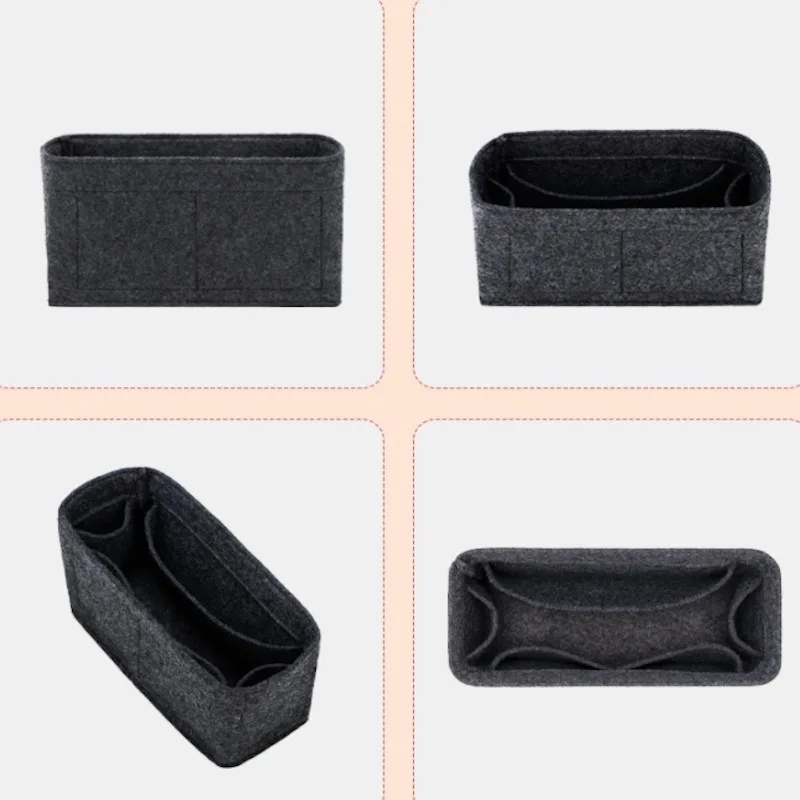 

ForG.abriell.e Insert Bags Organizer Makeup Handbag Organize Inner Purse Portable base shaper -Premium Felt (Handmade/20 Colors)