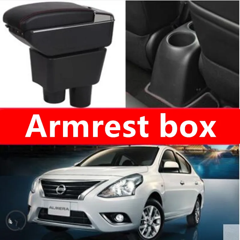 Подлокотник для nissan almera коробка с USB зарядкой двухслойная Центральная пепельница
