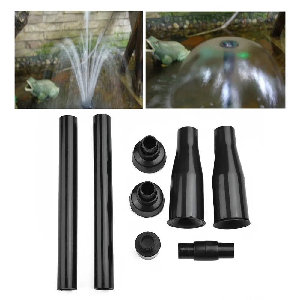 8pcs/Set Plastic Fountain Nozzles Black Home Multi-functional Garden Fountain Plastic Nozzle Head