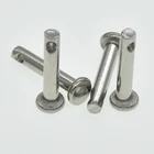 M5 M6 M8 штифты с головкой 304, вал из нержавеющей стали, плоская головка с отверстием, штифт болта, цилиндрические штифты