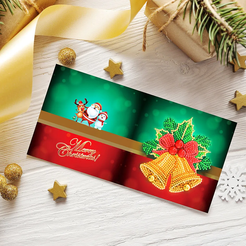 8 шт. Набор рождественских карт Санта Клаус Лось Снеговик алмазная живопись