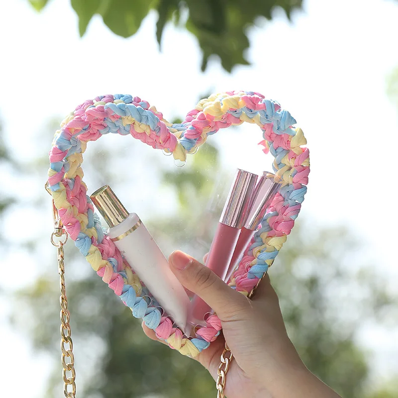 

Милая сумка через плечо, Прозрачная женская сумка для дам, Корейская версия, сумка на плечо, кошелек, массажная сумка для хранения макияжа