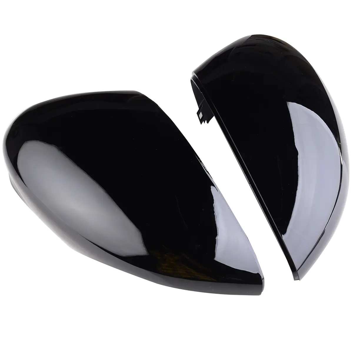 For Ford Fiesta MK7 2008-2017 1pair Car Gloss Black Plastic Side Mirror Cover Cap Left/Right Wing Door 8A61-17K746-CA Parts