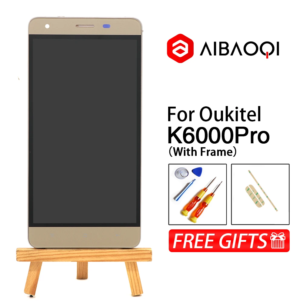 AiBaoQi для 5,5 дюймов сенсорный экран+ 1920X1080 ЖК-дисплей+ рамка в сборе Замена для телефона Oukitel K6000 Pro/K6000/K6000Pro