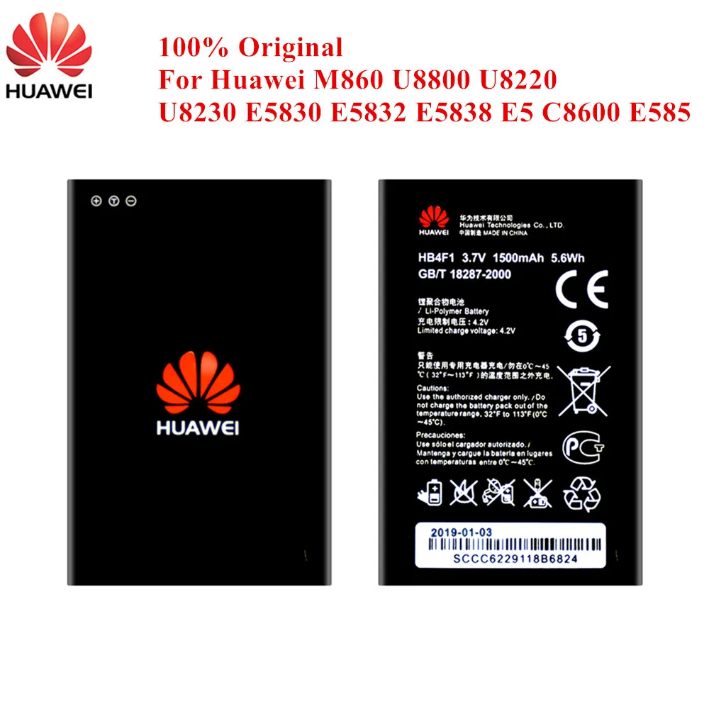 100% Оригинальный аккумулятор HB4F1 для Huawei Ascend M860 U8220 U8800 U8230 E5830 E5832 E5838 E5 C8600 E585 C8800 U8520