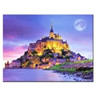5D сделай сам, полностью круглая квадратная алмазная живопись Монт-Сен-Мишель, 3D вышивка крестиком, стразы, мозаика, домашний декор, искусство X115
