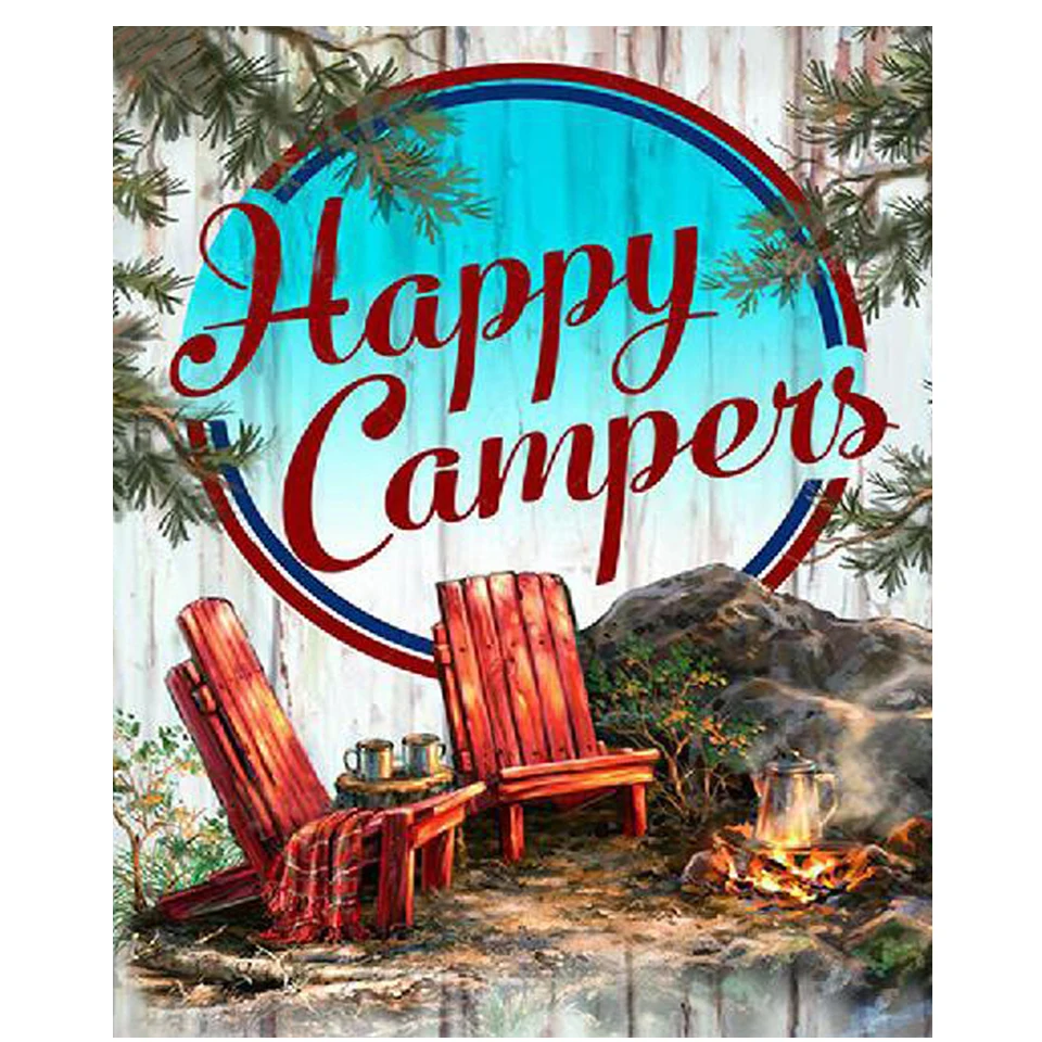 

Happy campers Diamond Painting new Diamond Embroidery Sale 5D DIY cross Stitch Full Square round Rhinestone mosaic painting art
