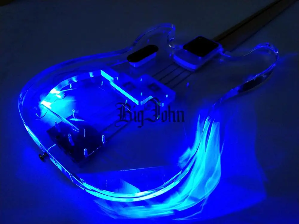 Новинка 4 струны электрическая бас-гитара корпус из акрилового стекла