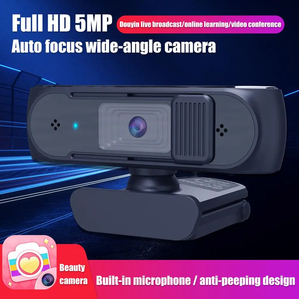 

Hd Camera 5 Million Autofocus Adjustment Built-in Digital Microphone Computer Video Camera