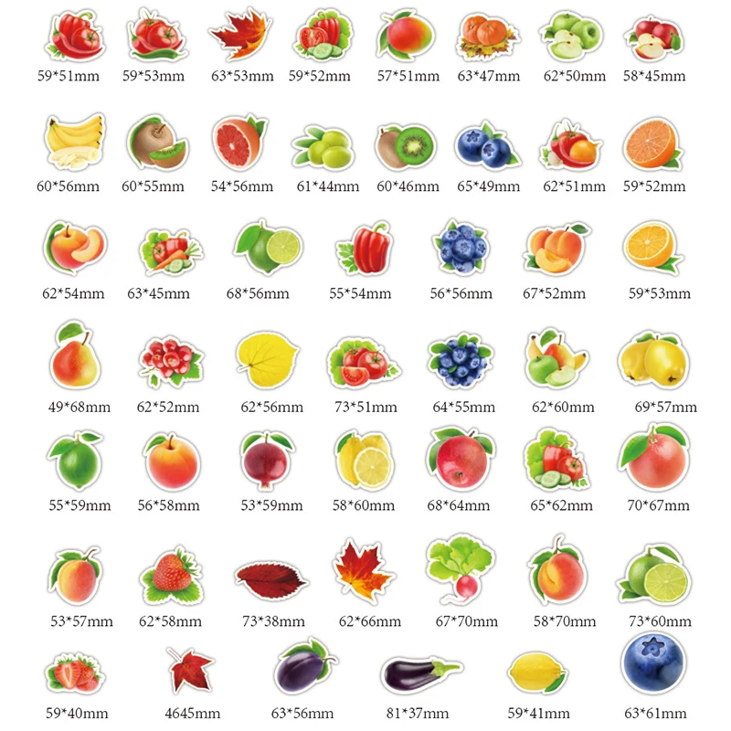 

2021 NEW Creative decorative cute stickers fruit vegetable and plant graffiti stickers waterproof stickers children toys