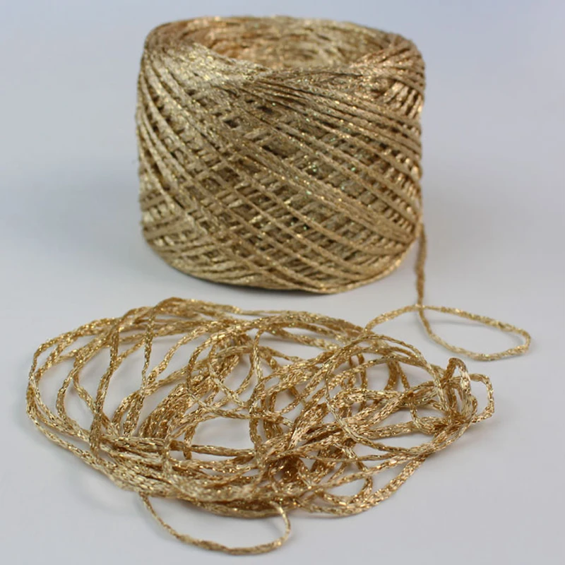 Качественная Новинка 250 г цветная Уникальная Золотая Серебряная шелковая хлопковая металлическая пряжа, моток для вязания крючком, пряжа для вязания, X3055