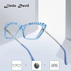 Горячая Распродажа, женские металлические очки PF2046 с гибкой прозрачной синей оправой, модные популярные оптические оправы