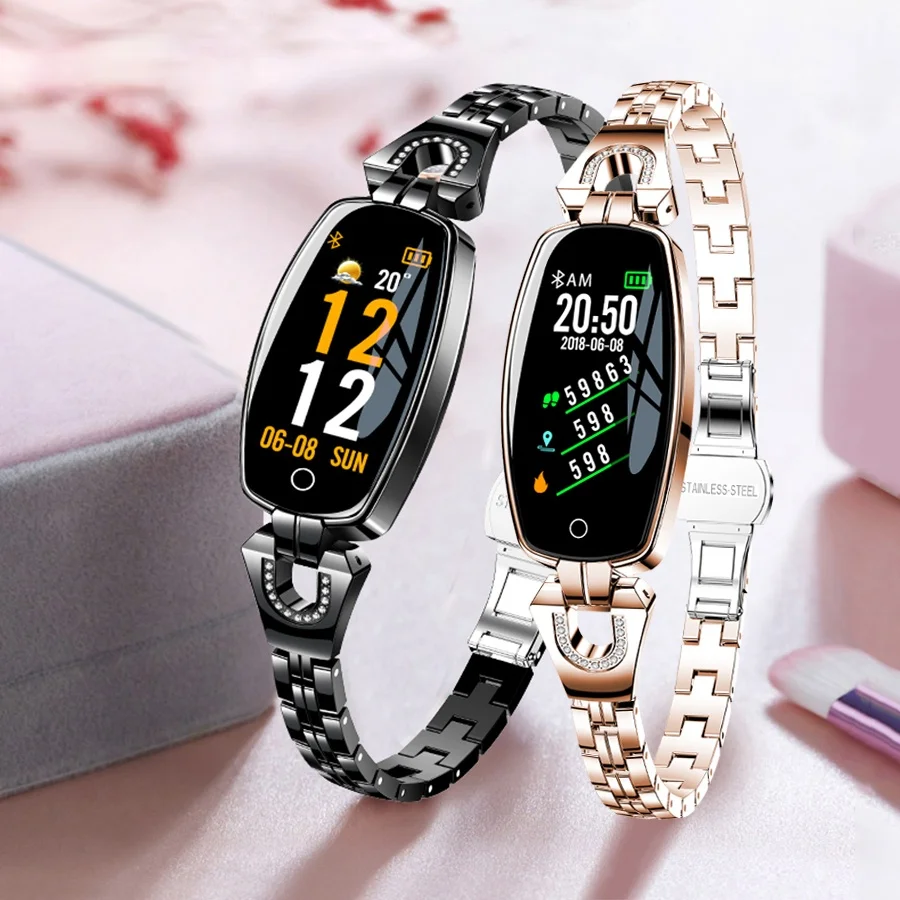 

SCOMAS Fashion Women Smart Watch 0.96" OLED Heart Rate Blood Pressure Monitor Pedometer Fitness Tracker Waterproof Smartwatch