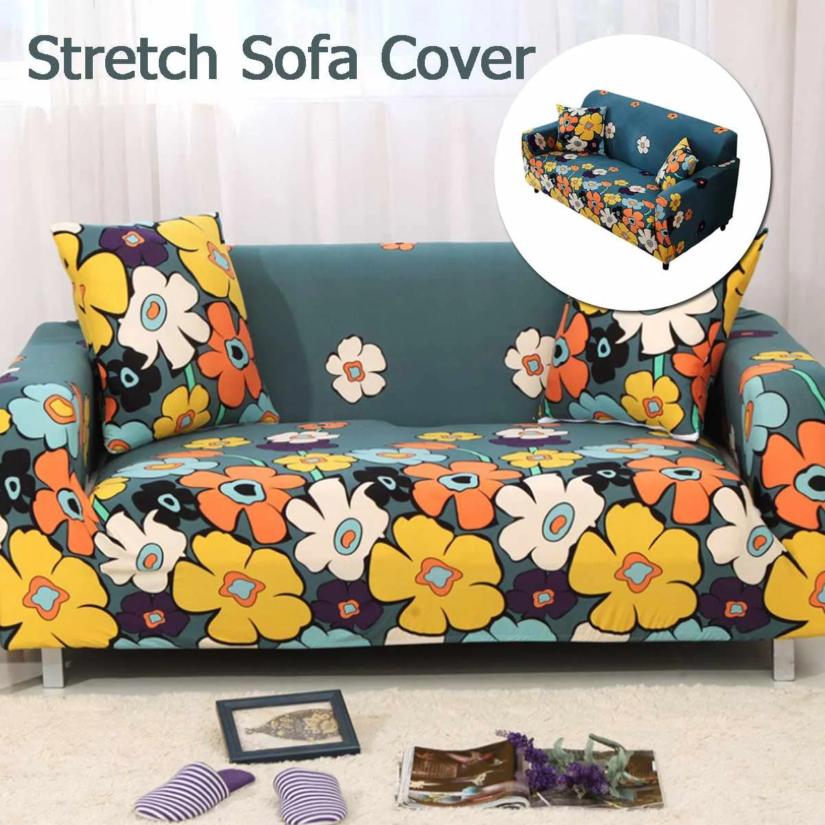 

Stretch Sofa Cover Elastic Stretch Slipcover L Shape Corner Armchair Cover Couch Cover Case for Living Room 1/2/3/4 Seat