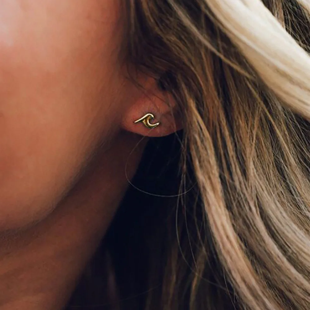 Новые брендовые трендовые позолоченные серьги гвоздики с розовым золотом для