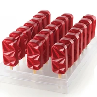 shenhong summer dessert tools silicone ice cream moulds diamond heart shaped popsicle molds matching set 50pcs sticks cube tray