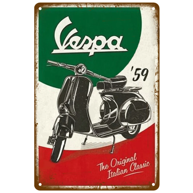 

Vespa Parking Only Garage Tin Sign Vintage Metal Wall Signs Decor Rust Art Crafts Shabby Plaques Bar Pub Iron Plate Painting