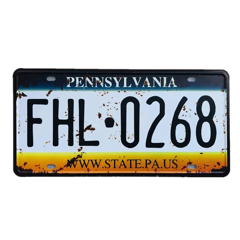 

Pennsylvania FHL 0268 Car Metal License Plate Metal Tin Signs Vintage Home Decor Tin Sign Decorative Metal Wall Plaque