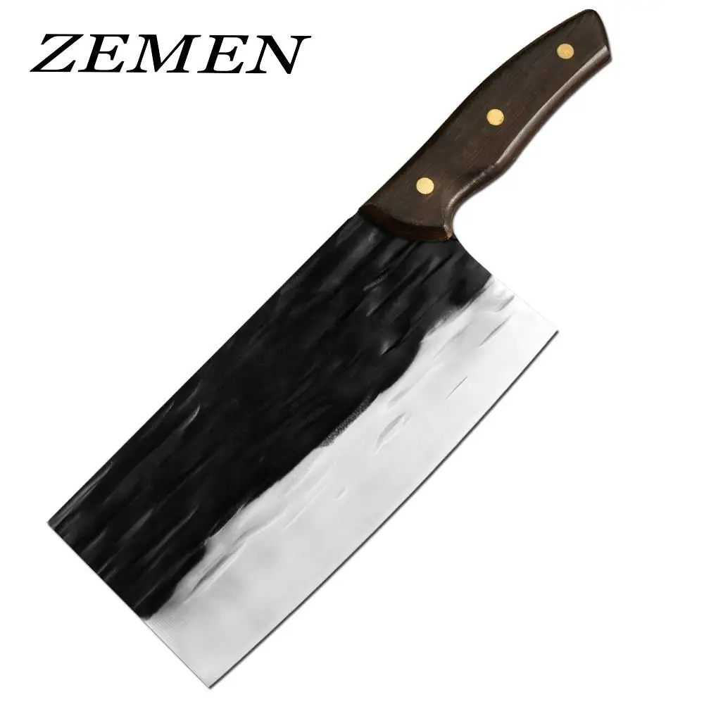 

Кухонный нож ZEMEN, нож шеф-повара, нож для нарезки, кухонный инструмент, Ручная ковка, нож шеф-повара 7,5 дюйма, Высокоуглеродистый Высококачест...