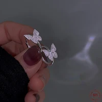 trendy shining frosted butterfly earring original manual flying beautiful earring for grace women girl jewelry