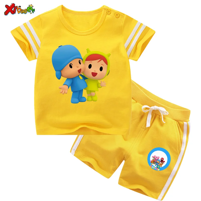 

Fashion Kids Girl Clothes Sportswear 2020 Summer Baby Boys Set 2Pc Children Outfit Toddler Cotton Tracksuti Pocoyo T Shirts Cute