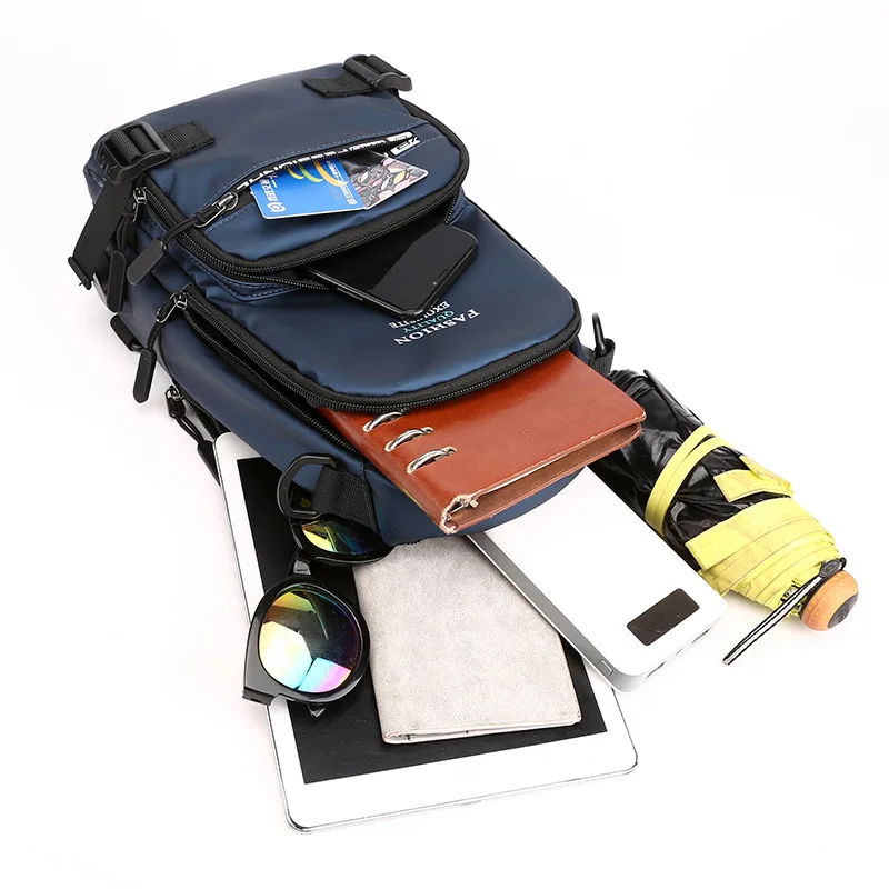 

2021 Men's USB Charging Pack Chest Bags Waterproof Shoulder Bag Sling Bag Sports Package Messenger Travel Crossbody Backpack