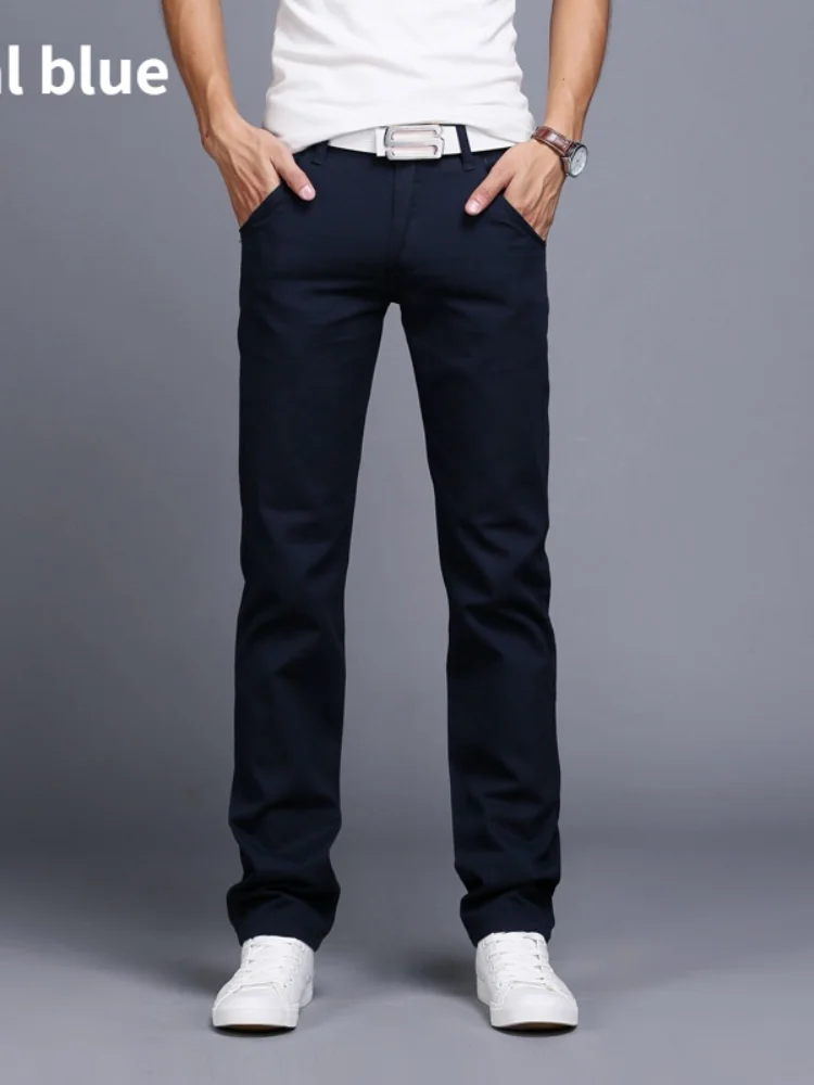 

2020 Spring autumn New Casual Pants Men Cotton Slim Fit Chinos Fashion Trousers Male Brand Clothing 9 colors Plus Size 28-38
