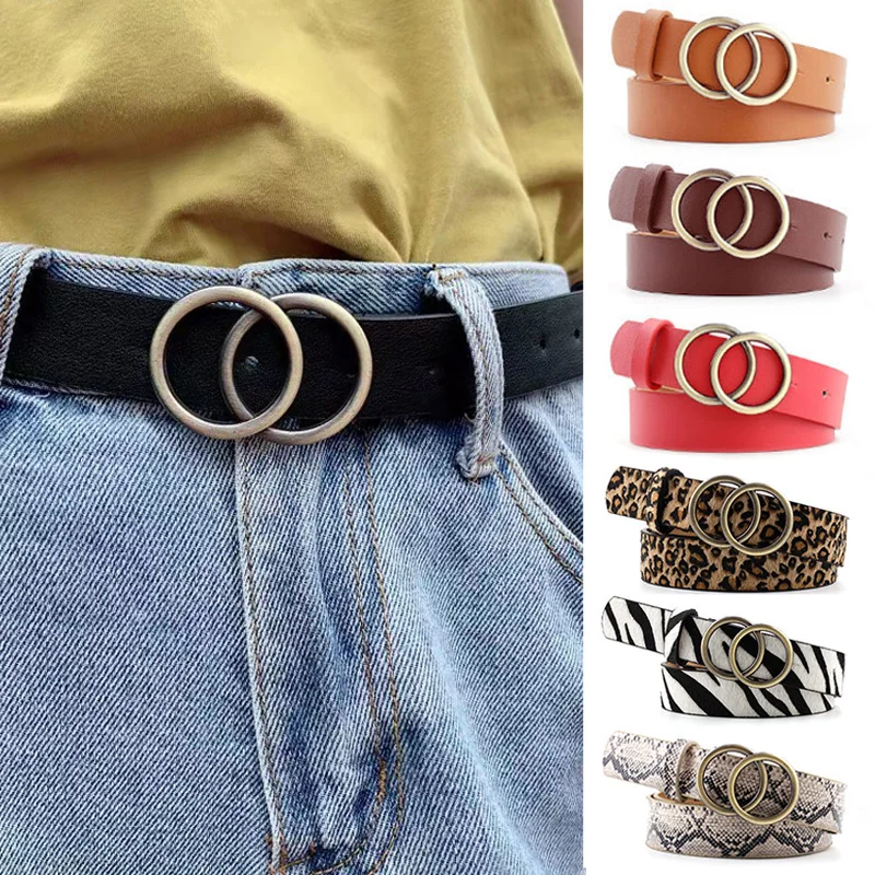 Модные женские ремни из мягкой искусственной кожи с кольцом пряжкой винтажный