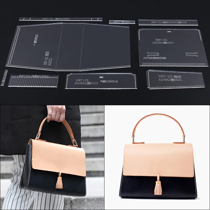 

1 Set DIY Ladies handbag Acrylic Template Leather Craft Sewing Pattern Accessories