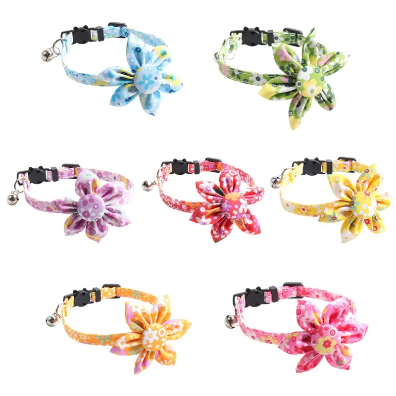 

Dog Collar Flower Style Pet Collar Adjustable Pet Puppy Pitbull Pug Walking Belt Pet Dog Accessories For Small Medium Large Dogs